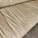 SOLD Mid Century Norwegian Cream/Beige Leather Three Seater Sofa Vintage Retro MCM