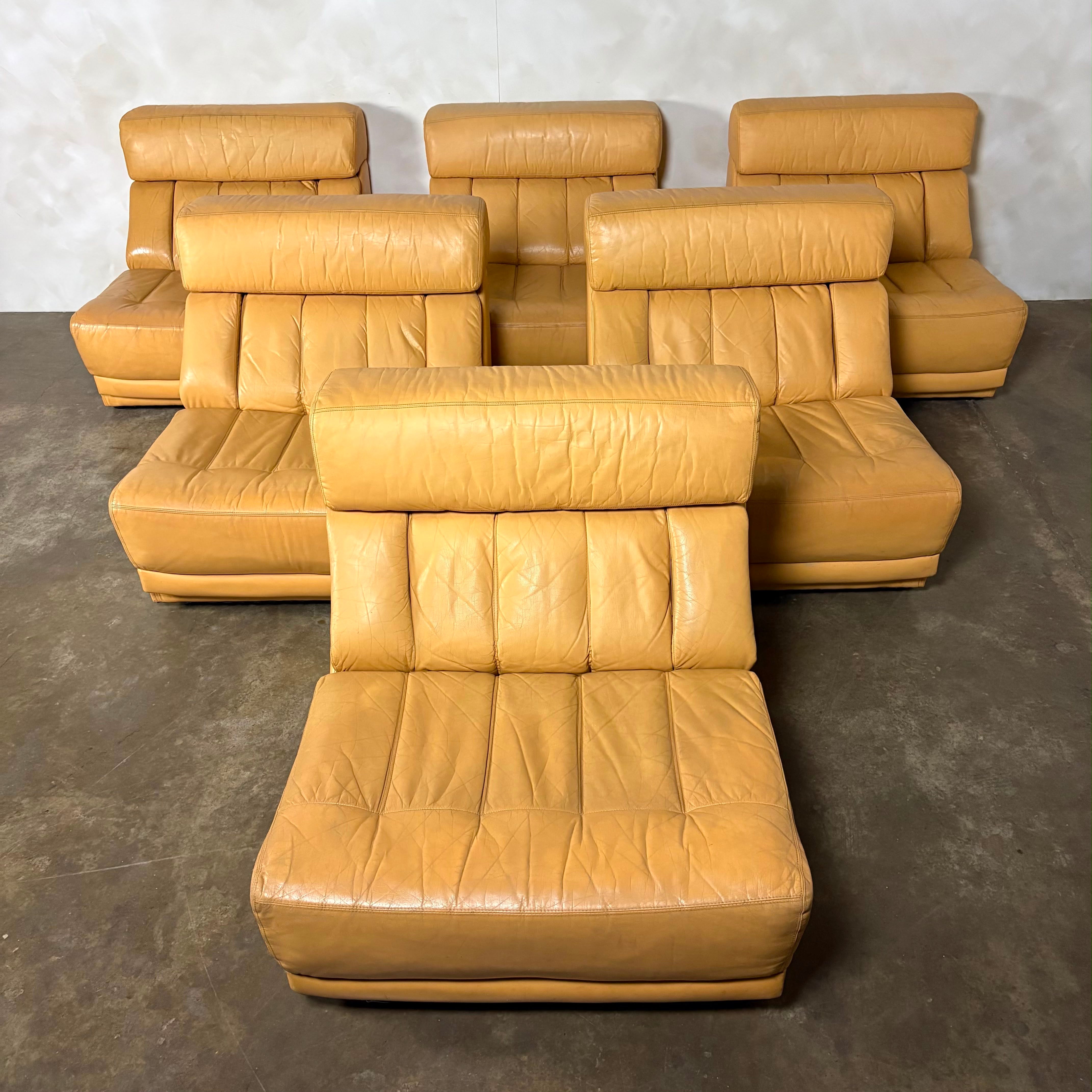 Tetrad Nucleus Leather Armchairs/Sofa Lounge Suite Mid Century Vintage Retro MCM