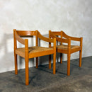 Set Of Six Carimate Rush & Beech Dining Chairs  Vico Magistretti Cassina Habitat Mid Century Vintage Retro MCM