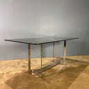 Merrow Associates Chrome & Glass Dining Table 'The Blumiein’ 167g By Richard Young Mid Century Vintage Retro MCM