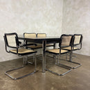 Six Black Marcel Breuer Cesca Bauhaus Dining Chairs With Matching Extending Dining Table Mid Century Vintage Retro MCM