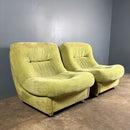 Green Pair Of Lounge Chairs Mid Century Vintage Retro MCM