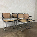 Six Black Marcel Breuer Cesca Bauhaus Dining Chairs With Matching Extending Dining Table Mid Century Vintage Retro MCM