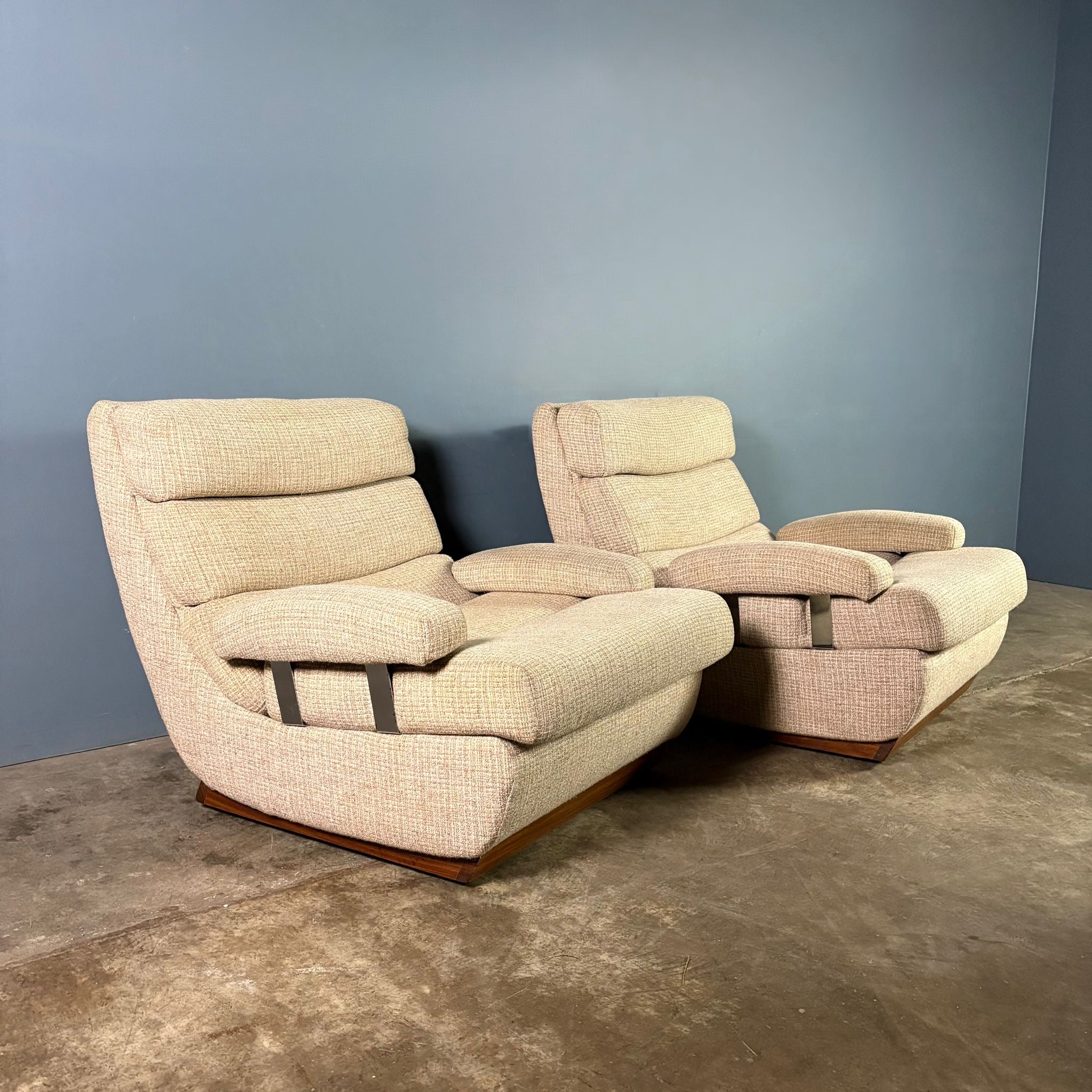 Pair Of Modular Armchairs/Two Seater Sofa Mid Century Vintage Retro MCM