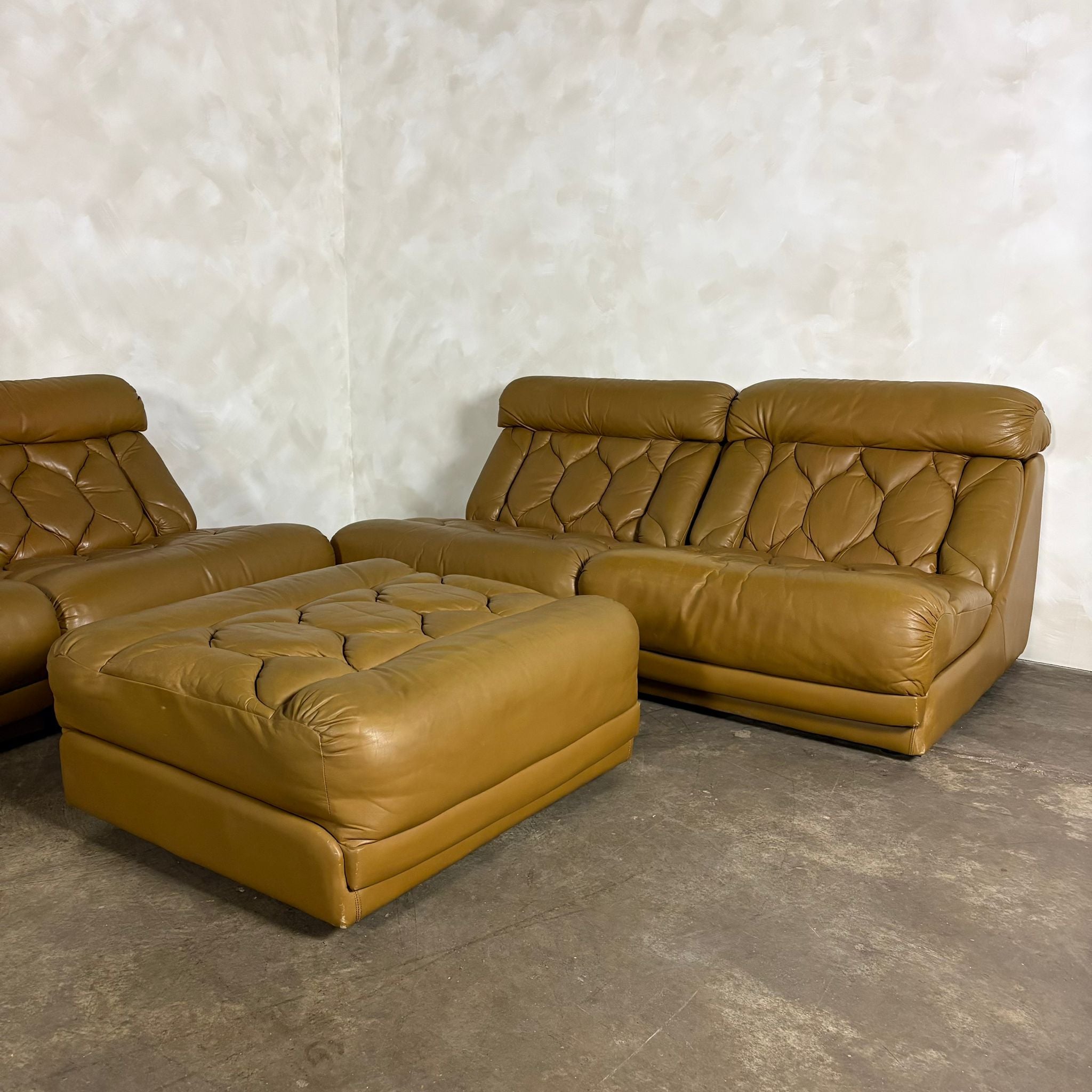 Tetrad Nucleus Leather Armchairs/Sofa Lounge Suite Mid Century Vintage Retro MCM