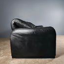 SOLD Maralunga Black Leather Three Seater Sofa Vico Magistretti Cassina Mid Century Vintage Retro MCM