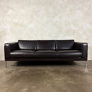 Mid Century Brown Leather Robin Day For Habitat Forum II Three Seater Sofa Vintage Retro MCM
