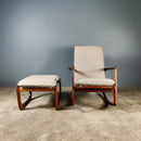 SOLD Mid Century Rocking Lounge Chair & Footstool/Ottoman Vintage Retro MCM