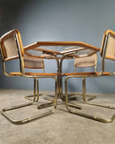 SOLD Dining Table & Chairs Cesca B32 Marcel Breuer Style Gold Brass Mid Century Vintage Retro MCM