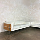 Mid Century White Leather Robin Day For Habitat Forum II Three Seater Sofa Vintage Retro MCM