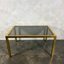 SOLD Brass & Glass Dining Table With Four Matching Brass Dining Chairs Mid Century Vintage Retro MCM