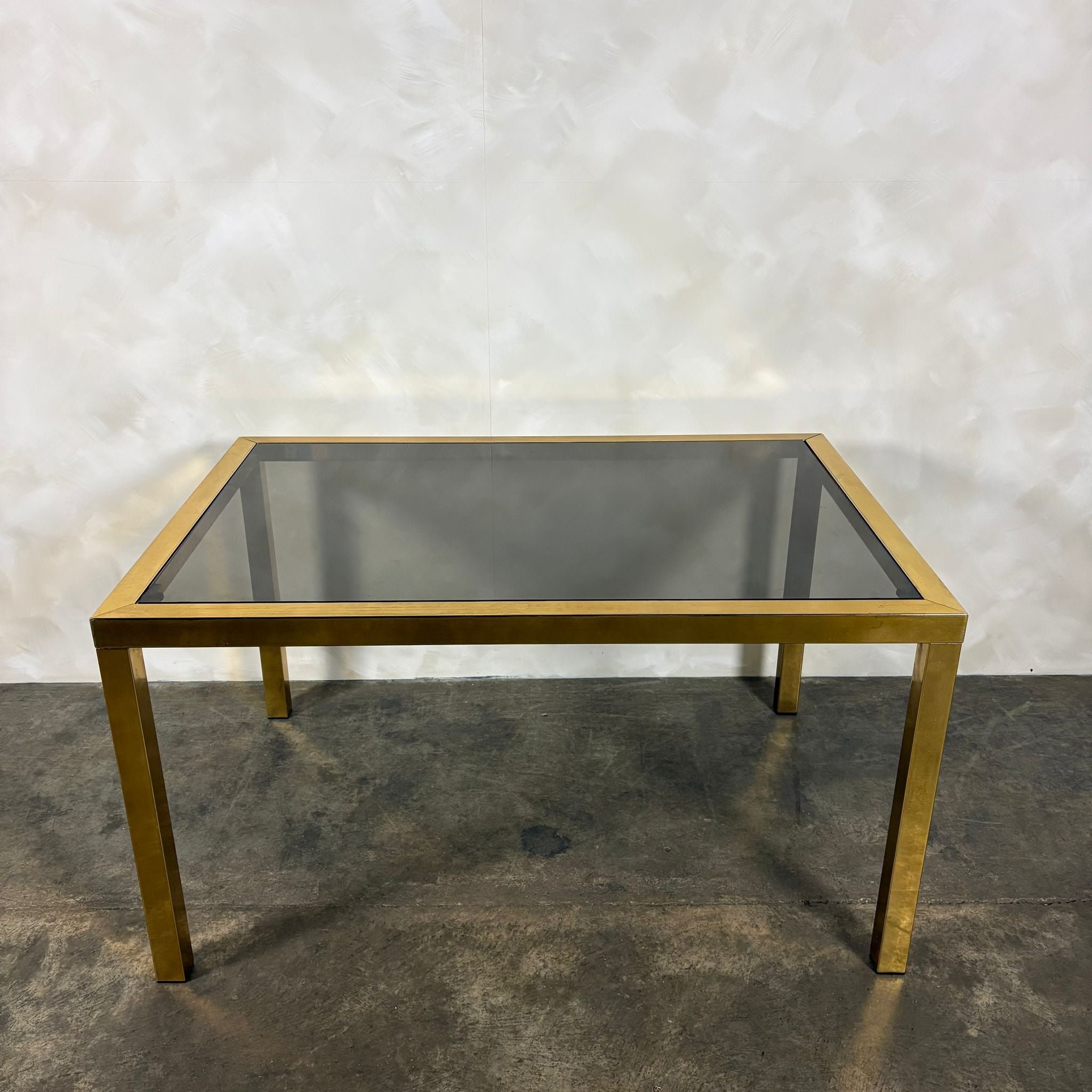 SOLD Brass & Glass Dining Table With Four Matching Brass Dining Chairs Mid Century Vintage Retro MCM
