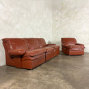 UBU Four Seater Brown Tan Modular Sofa/Chairs Lounge Suite Mid Century Vintage Retro MCM