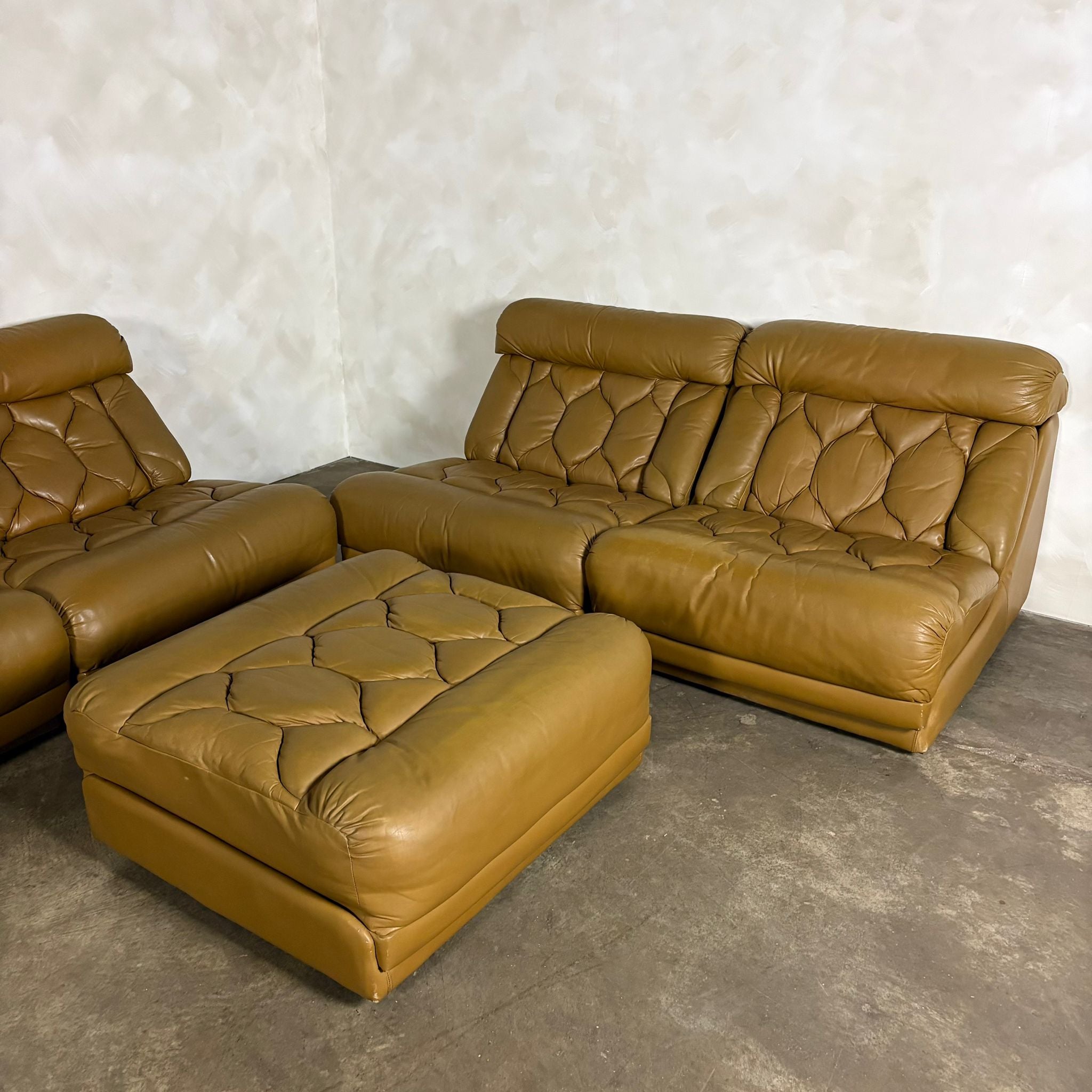 Tetrad Nucleus Leather Armchairs/Sofa Lounge Suite Mid Century Vintage Retro MCM