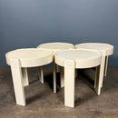 Set Of Four White Stacking Side Tables Mid Century Vintage Retro MCM