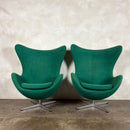SOLD Pair Of Green Egg Lounge Chairs Mid Century Vintage Retro MCM