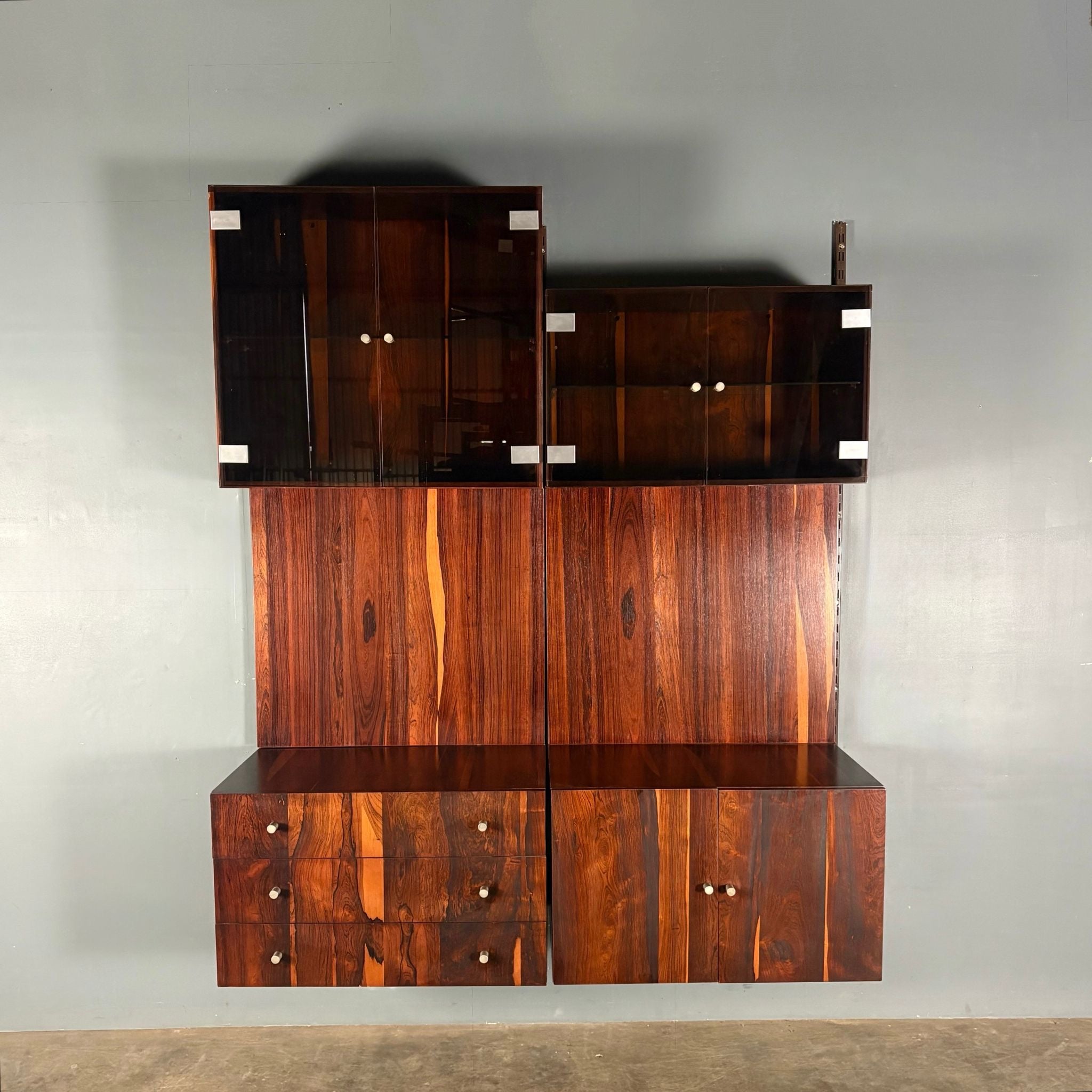 Pieff Rosewood Modular Wall Shelving Units Mid Century Vintage Retro MCM
