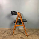 SOLD Four Teak Dining Chairs Kai Kristiansen Model 31 & Thomas Harlev For Farstrup Model 205 Mid Century Vintage Retro MCM
