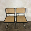 Four Black Cane Rattan Marcel Breuer Cesca Dining Chairs Mid Century Vintage Retro MCM
