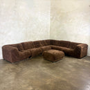 SOLD Collins & Hayes Brown Otter Modular Lounge Sofa Suite & Footstool Seven Seater Mid Century Vintage Retro MCM