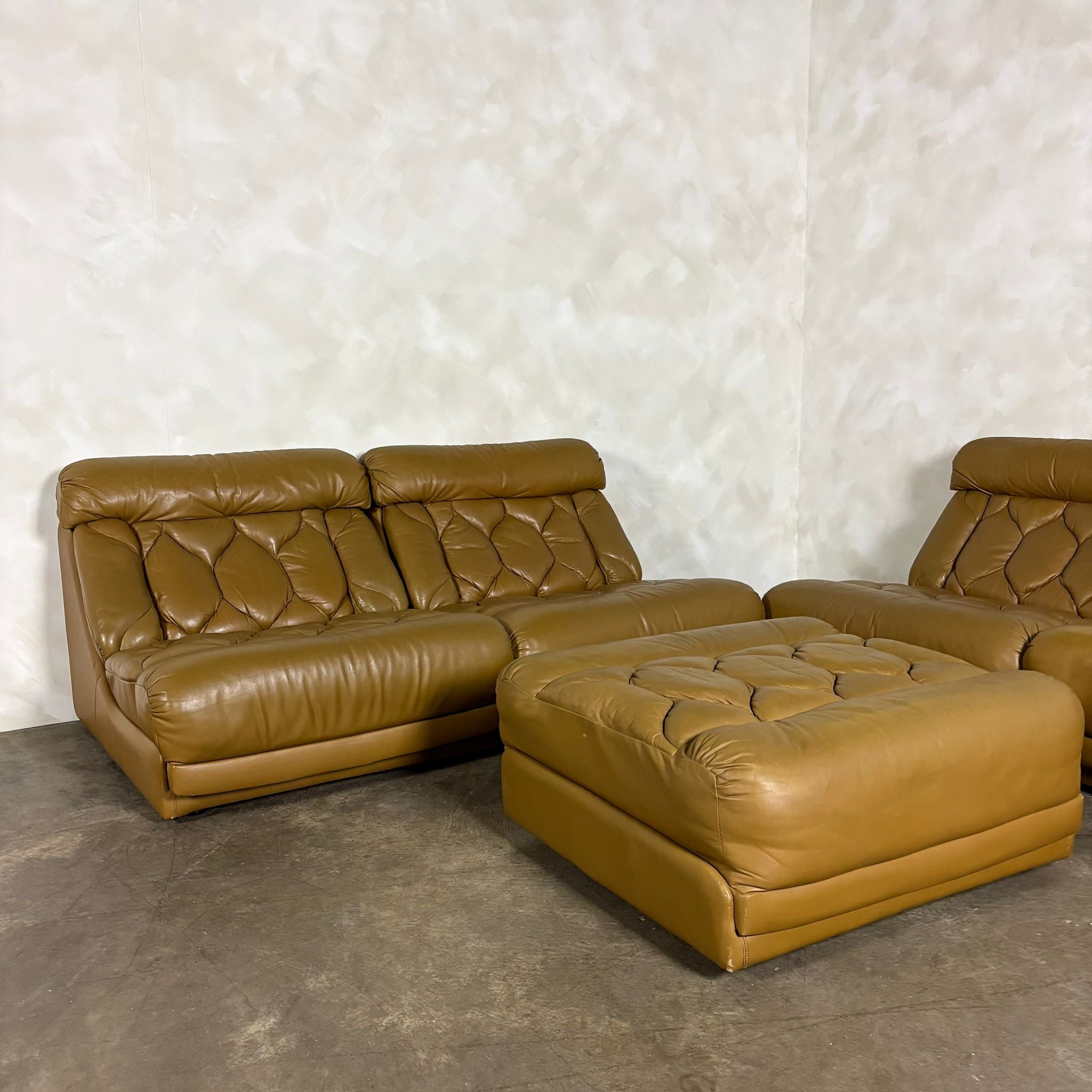 Tetrad Nucleus Leather Armchairs/Sofa Lounge Suite Mid Century Vintage Retro MCM