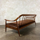 Greaves & Thomas Brown Three Seater Sofa Mid Century Vintage Retro MCM