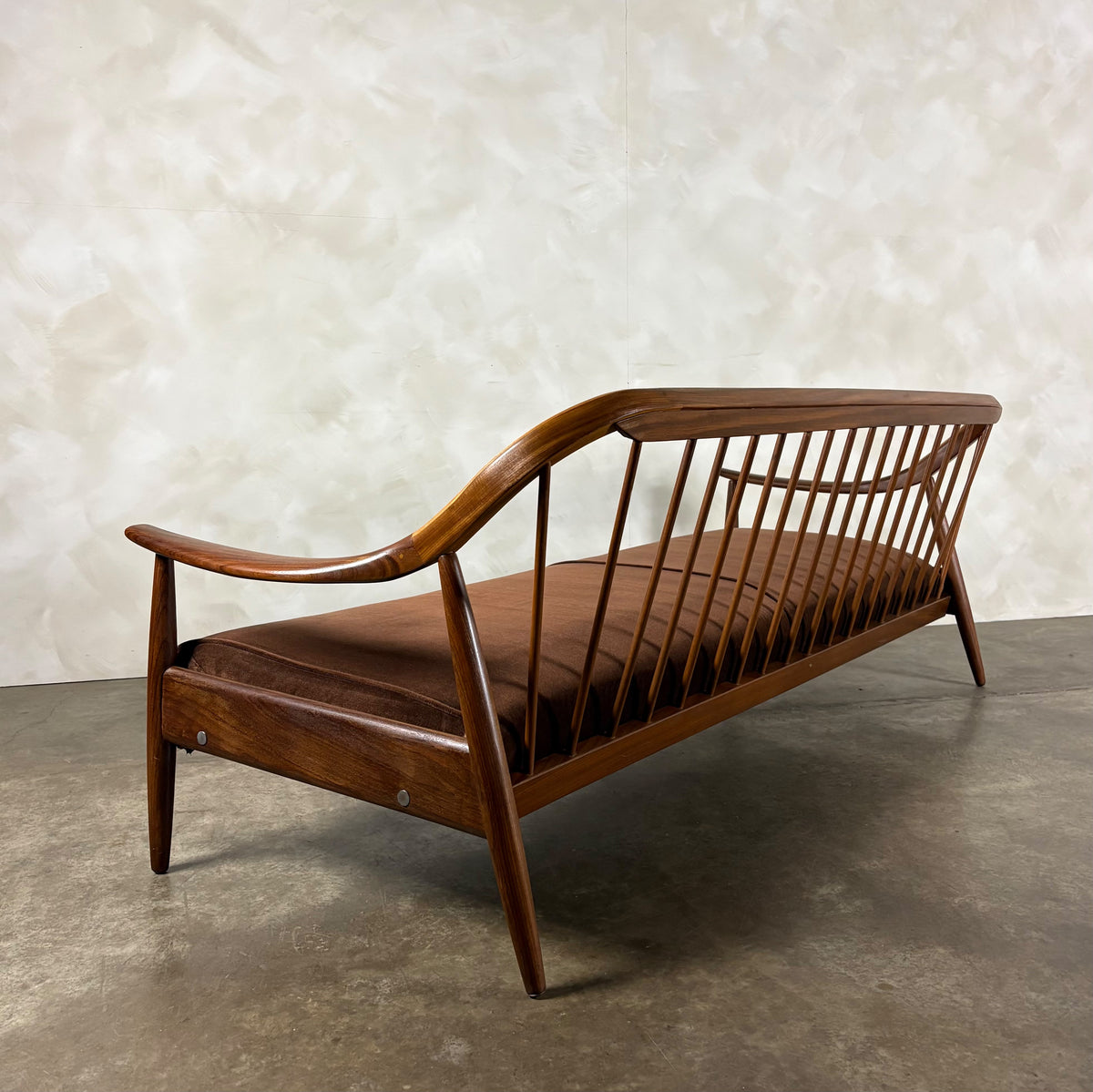 Greaves & Thomas Brown Three Seater Sofa Mid Century Vintage Retro MCM