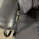 Black Leather Skoghaug Reclining Swivel Lounge Chair With Matching Footstool/Ottoman Mid Century Vintage Retro MCM