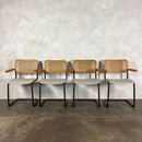 Four Brown Cesca Cane Rattan Marcel Breuer Dining Chairs Mid Century Vintage Retro MCM