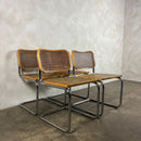 Four Marcel Breuer Cesca Brass Dining Chairs Mid Century Vintage Retro MCM