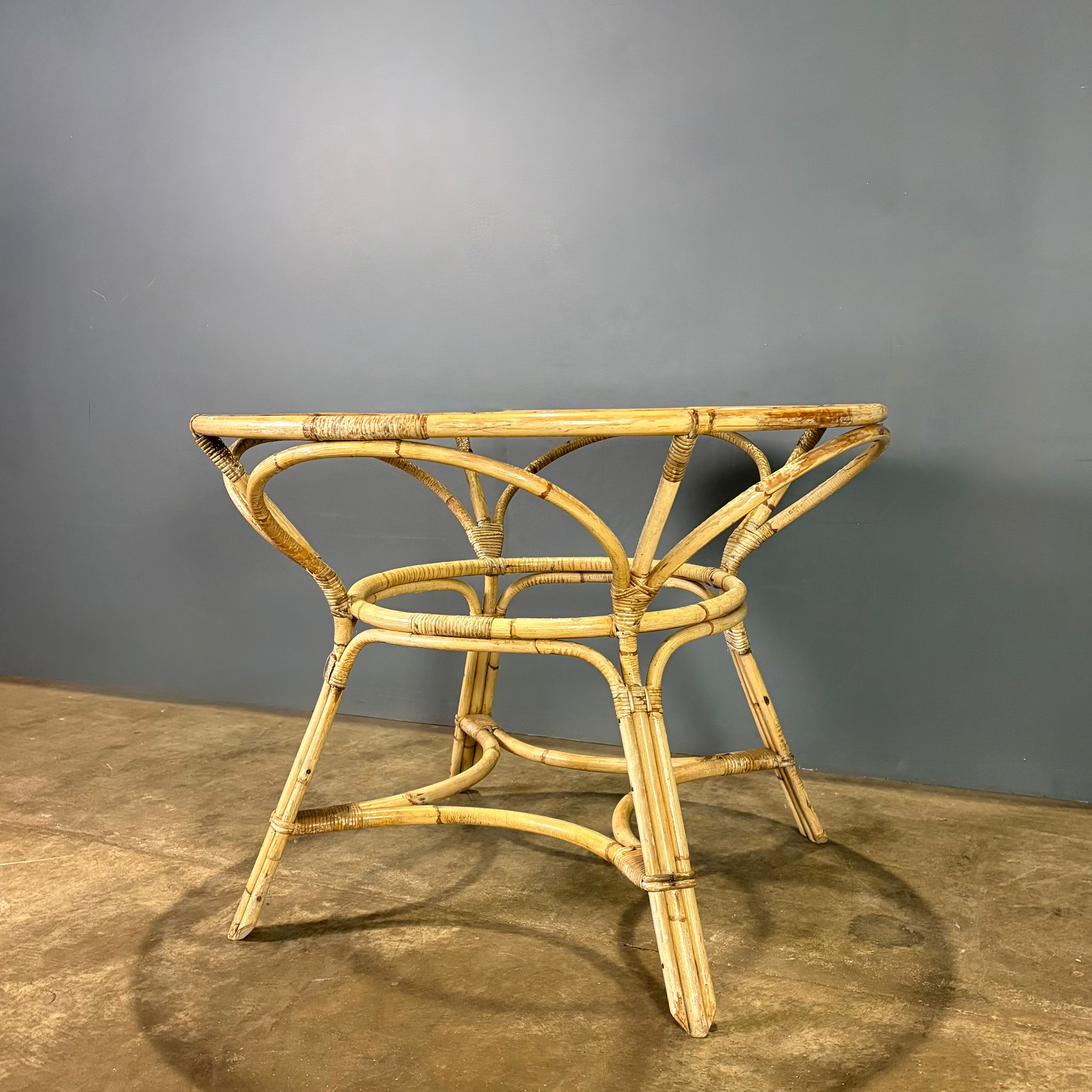 Angraves Of Leicester Bamboo Glass Dining Table Mid Century Vintage Retro MCM