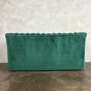 Vintage Art Deco Three Seater Sofa & Pair Of Armchairs In Emerald Turquoise Green Velvet