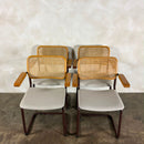 Four Brown Cesca Cane Rattan Marcel Breuer Dining Chairs Mid Century Vintage Retro MCM