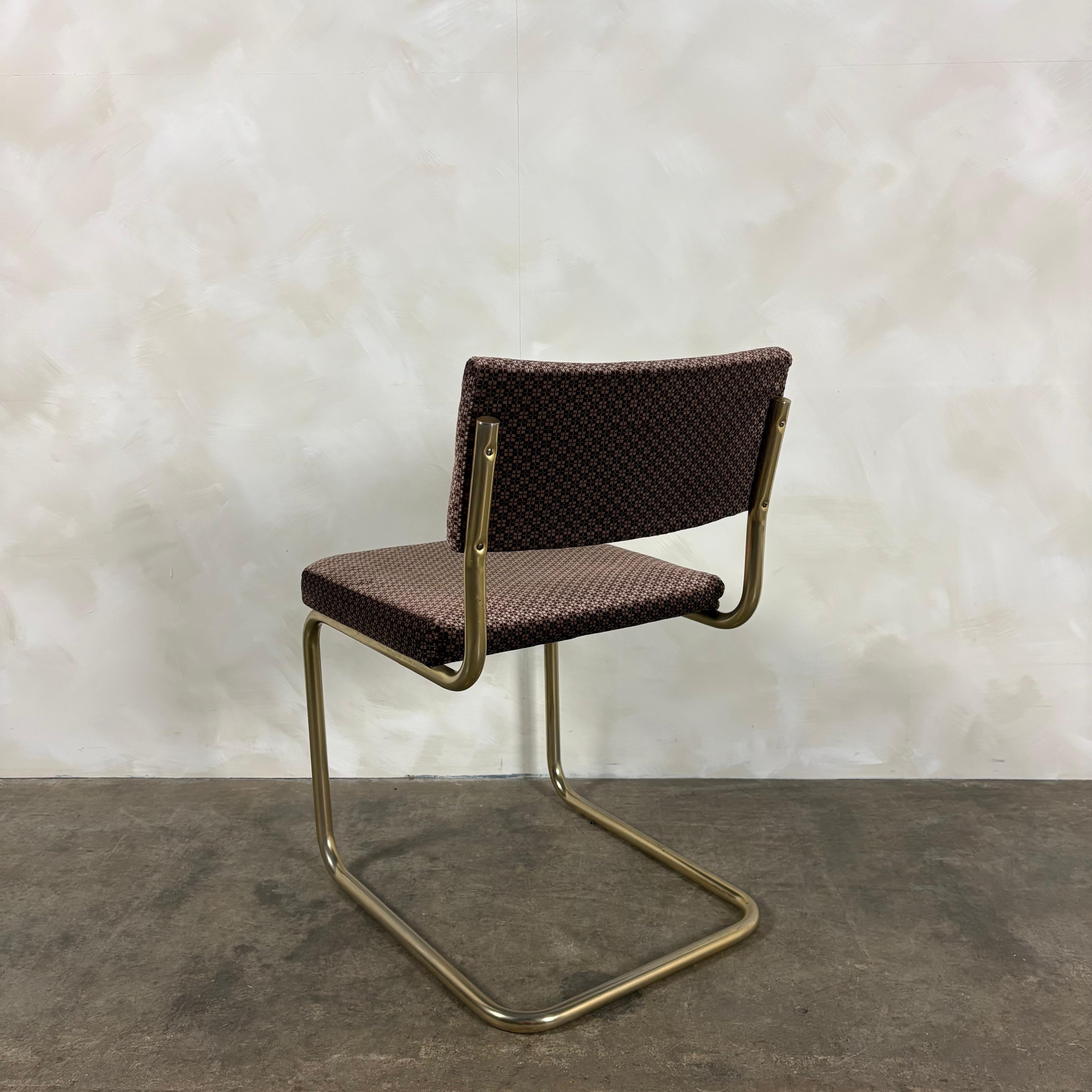 Six Marcel Breuer Cesca Brass Dining Chairs Mid Century Vintage Retro MCM