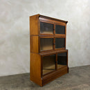 English Oak Glass Sectional Barrister Fronted Tall Cabinet/Bookcase Globe Wernicke Style Mid Century Vintage Retro MCM