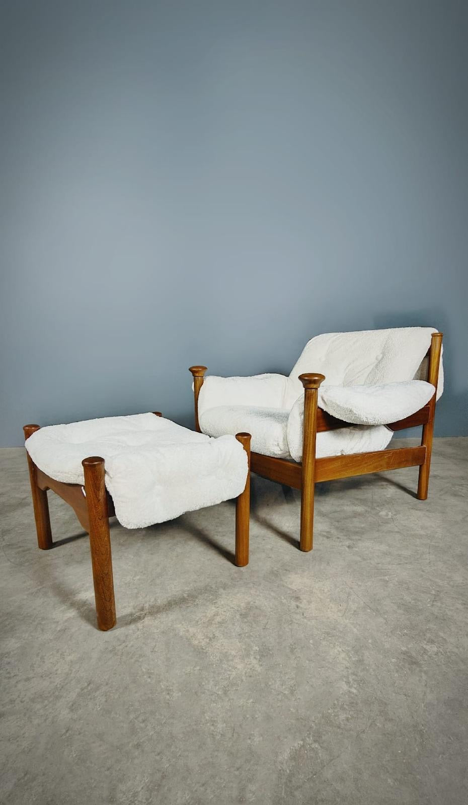 SOLD Guy Rogers Santa Fe ‘Her’ Armchair With Footstool Mid Century Vintage Retro MCM