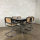 Six Black Marcel Breuer Cesca Bauhaus Dining Chairs With Matching Extending Dining Table Mid Century Vintage Retro MCM