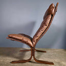 Siesta Leather Lounge Chair & Footstool By Ingmar Relling For Westnofa Mid Century Vintage Retro MCM