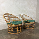Mid Century Pair Of Bamboo Lounge Chairs Vintage Retro MCM