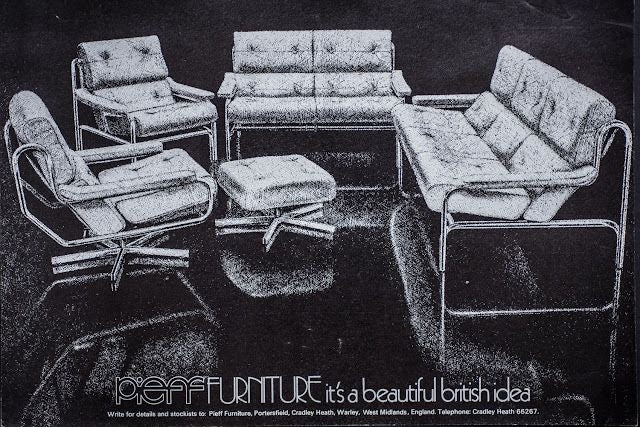 Mid Century Pieff Alpha Tan Brown Leather Three Seater Sofa & Two Swivel Lounge Chairs With Footstool Vintage Retro MCM