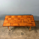 Teak Parquet Coffee Table Mid Century Vintage Retro MCM