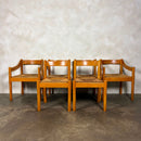 Set Of Six Carimate Rush & Beech Dining Chairs  Vico Magistretti Cassina Habitat Mid Century Vintage Retro MCM