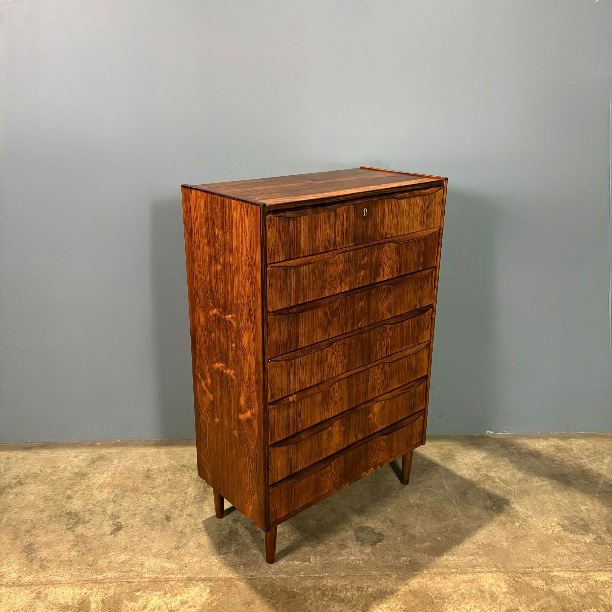SOLD Rosewood Danish Tall Boy/Chest Of Drawers Mid Century Vintage Retro MCM