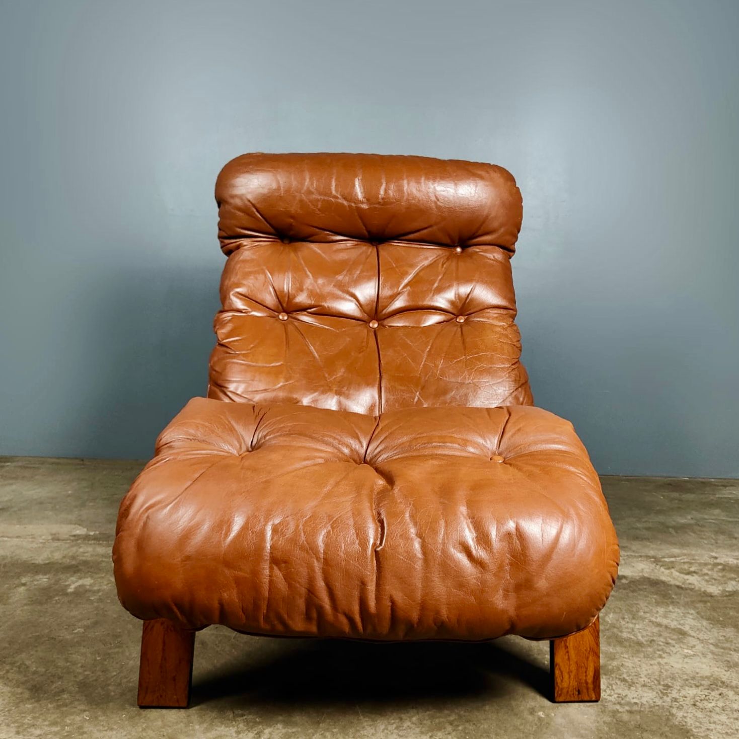 SOLD Mid Century Norwegian Rosewood Leather Lounge Chair By Oddvin Rykken Vintage Retro MCM