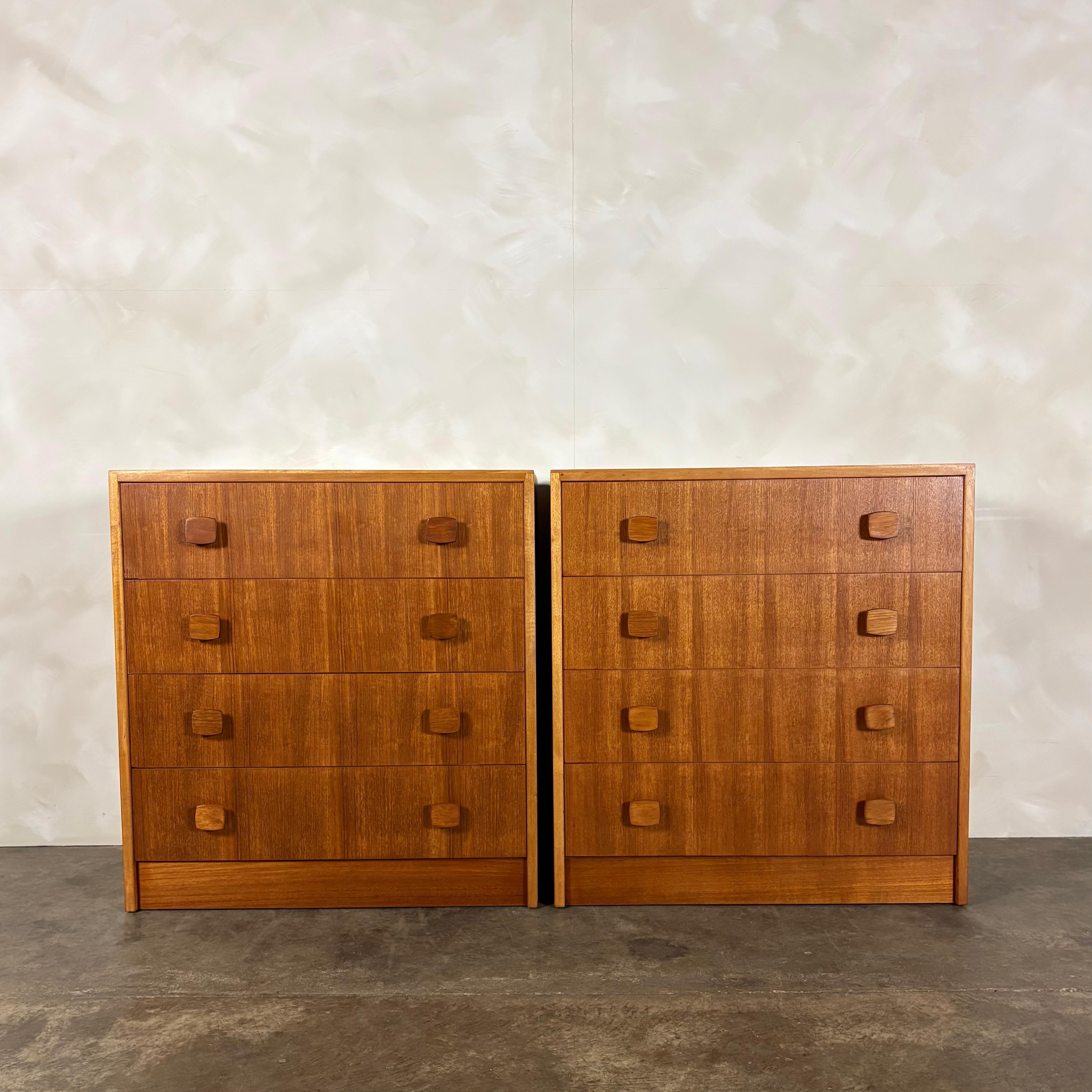 Pair Of Herbert E Gibbs Tall Boy/Chest Of Drawers Mid Century Vintage Retro MCM