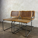 Four Marcel Breuer Cesca Brass Dining Chairs Mid Century Vintage Retro MCM