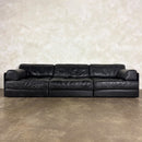 Four De Sede DS-76 Black Leather 1972 Sofa/Chairs Sofa Beds Mid Century Vintage Retro MCM