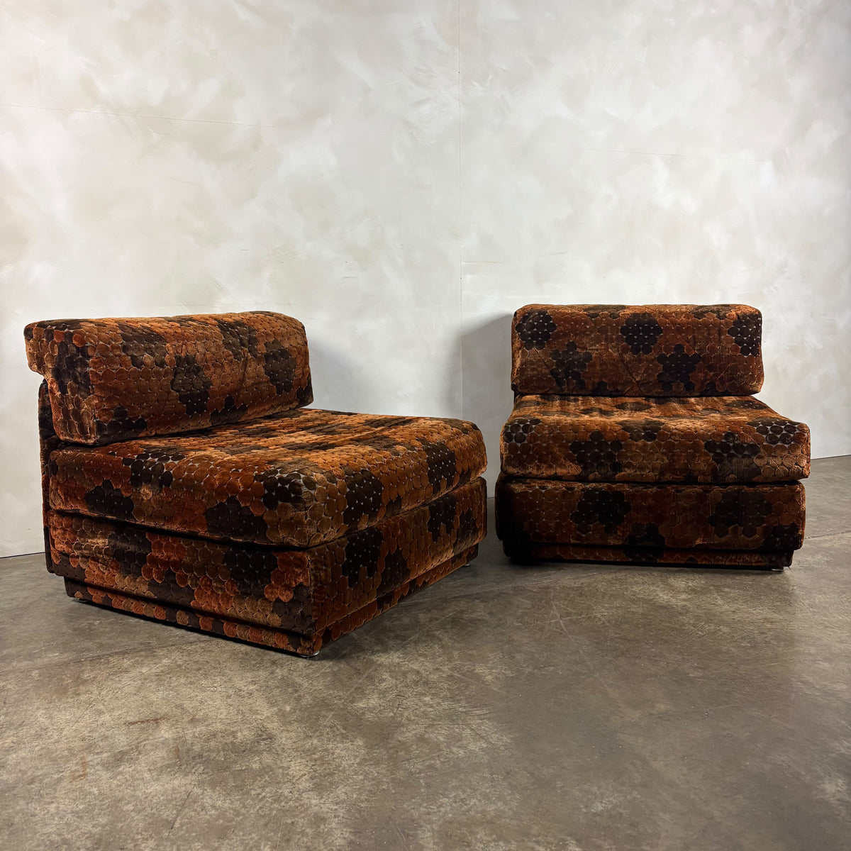SOLD Pieff Modular Orange Geometric Two Seater Sofa/Lounge Chairs 1970s Mid Century Vintage Retro MCM