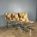 6 x Mid Century Pieff Lisse Chrome Geometric Dining Chairs Vintage Retro MCM