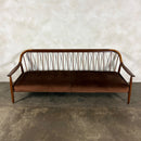 Greaves & Thomas Brown Three Seater Sofa Mid Century Vintage Retro MCM